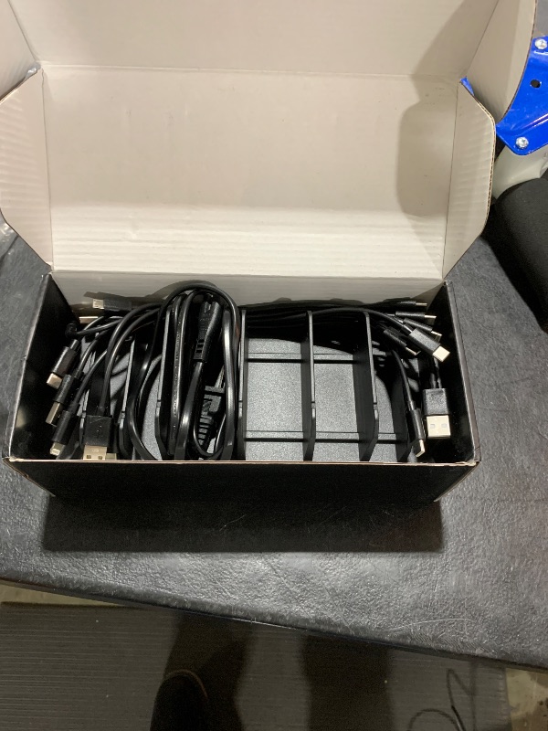 Photo 1 of 320W Charging Station for Multiple Devices, Zobirez 10-Port USB C Fast Charger Stations for MacBook, iPhone, Android Cell Phone, iPad, Tablet, Family Multi-Device Organizer Charging Dock, Black