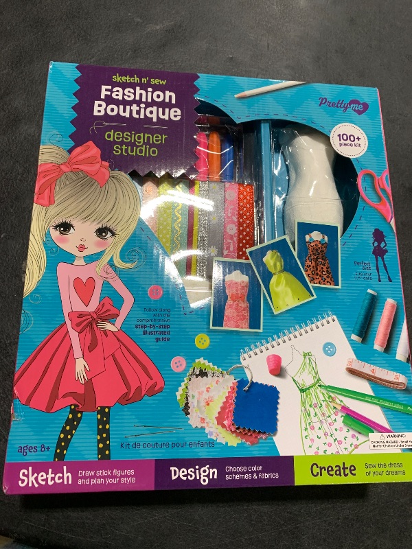 Photo 1 of Pretty Me Fashion Design Studio - Sewing Kit for Kids - Designer Dress Girls Arts Crafts Kits Ages 8, 9, 10, 11, 12 Age - Sketch, Sew, Style - Kid Art Projects Gift - Girl Craft Activities Gifts