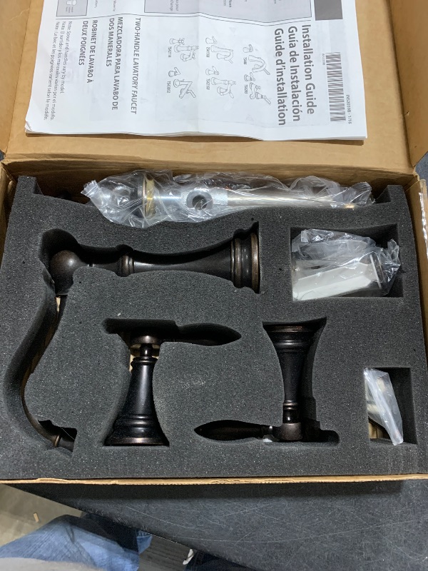 Photo 2 of Moen Weymouth Oil Rubbed Bronze Widespread 2-Handle WaterSense Bathroom Sink Faucet with Drain