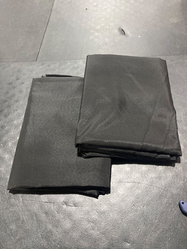Photo 1 of 2 Pack Black Round Tablecloths 120 Inch - Circle Bulk Linen Polyester Fabric Washable Table Clothes Cover for Wedding Reception Banquet Birthday Party Buffet Restaurant