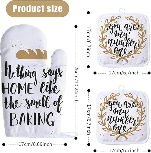 Photo 1 of 8  Pieces Blank Sublimation Oven Mitts Set Include Blank Sublimation Heat Resistance Oven Gloves and Blank Sublimation Pot Holders for DIY Kitchen Dining Room Accessories