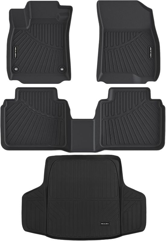 Photo 1 of  Floor Mats & Cargo Liner for 2023 2024 2025 Honda Accord (Include Hybrid) All Weather Protection TPE Rubber Full Set Automotive Floor Liners for Accord Accessories, Odorless Anti-Slip, Black 