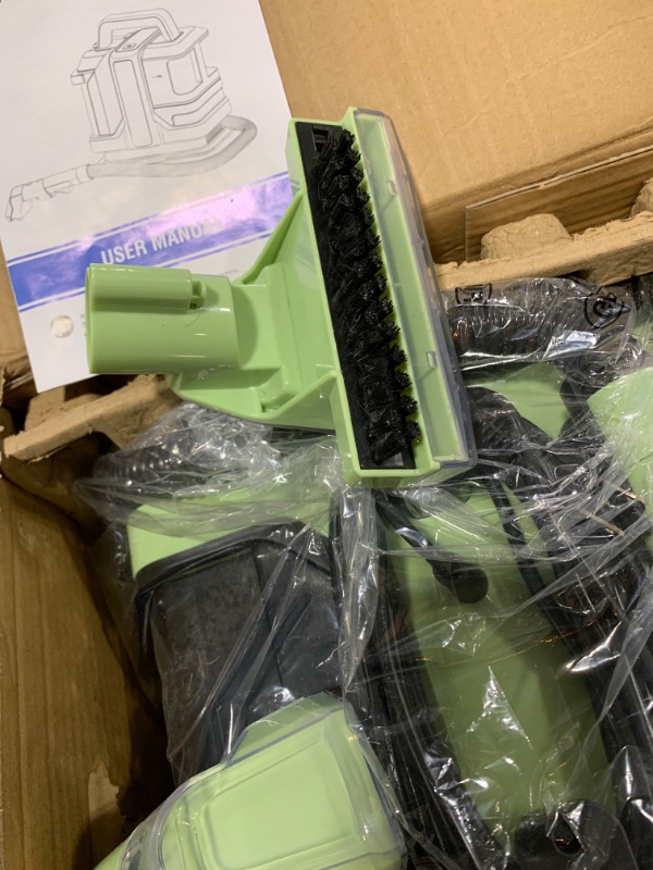 Photo 1 of VACASSO Carpet Cleaner Machine, Portable Carpet & Upholstery Spot Cleaner, 18 Kpa Powerful Suction Pet Stain Remover, 500W Cleaning Machines with Versatile Tools for Couches and Car Seats, Green, W05