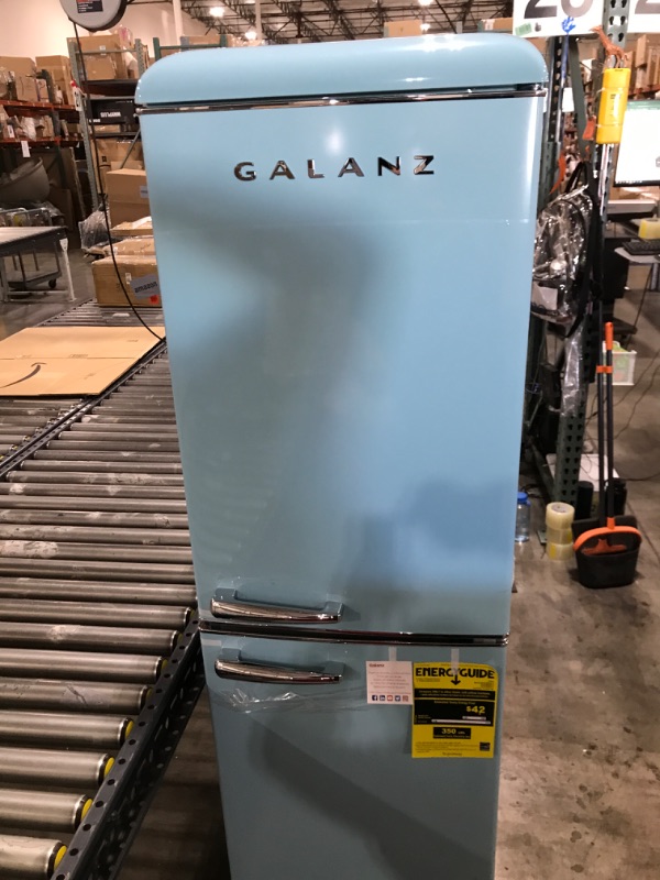 Photo 2 of Galanz - Retro 7.4 Cu. Ft Bottom Mount Refrigerator - Blue
