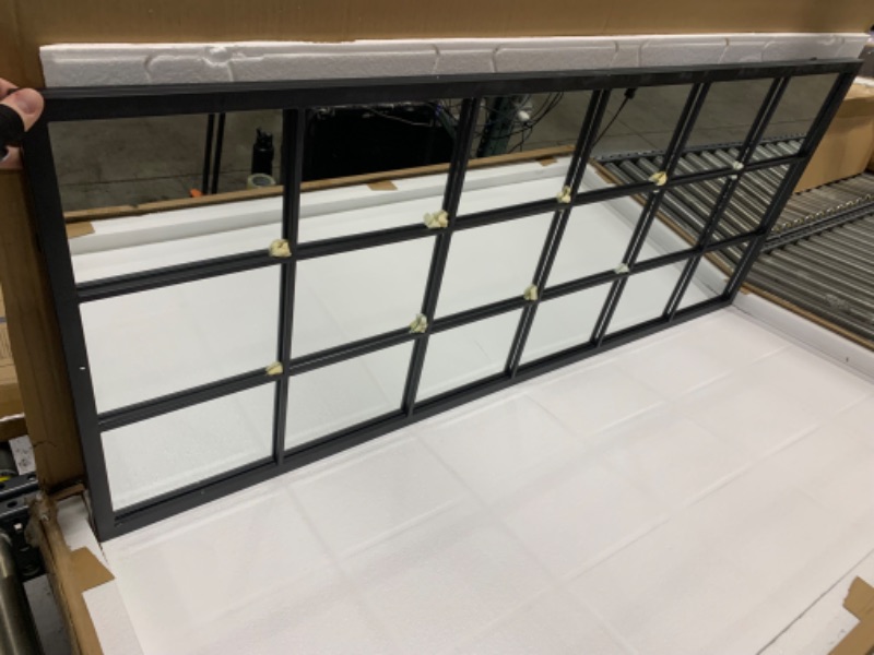 Photo 1 of OUSHUAI Black Full Length Mirror,Window Pane Grid Mirror,Minimalism Long Wall Mounted Mirror,Floor Mirror for Entryway,Hallway,Living Room,Fireplace 22"X53"