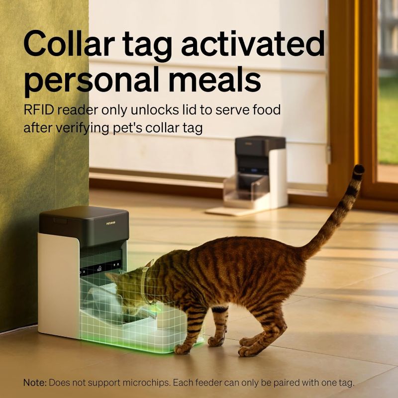 Photo 1 of PETLIBRO RFID Automatic Cat Feeder, 5G Wi-Fi Cat Feeder Automatic, 3L Auto Cat Feeder with Light Collar Tag, Tag Activated Automatic Cat Food Dispenser with Bowl Lid 1-10 Meals