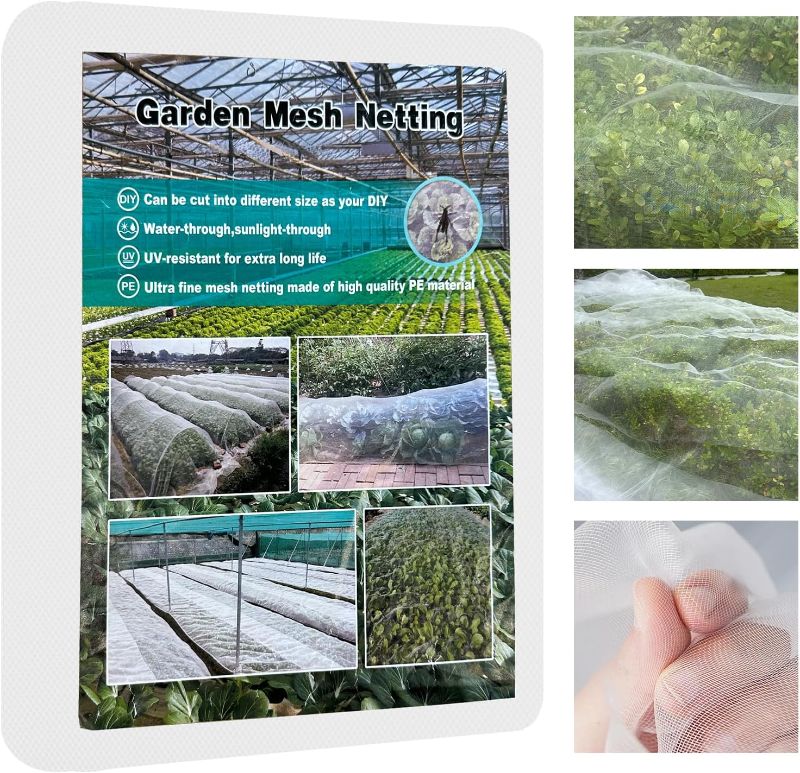 Photo 1 of 8ft x 35ft Garden Netting, Plant Mesh Netting, Garden Plant Row Cover, Greenhouse Screen Protection, Garden Net for Vegetables, Fruits, Flowers
