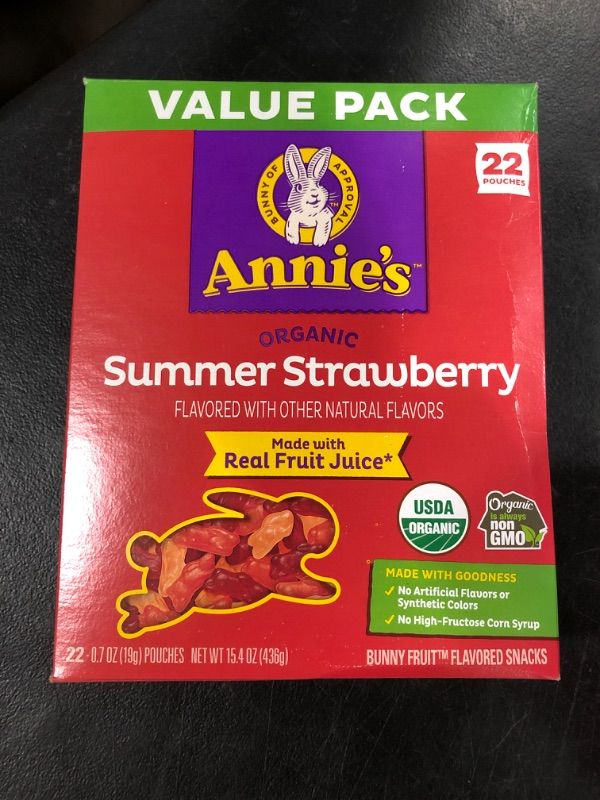 Photo 2 of  BB 02/14/2025 // Annies Organic Fruit Snacks Strawberry - 22ct/15.4oz