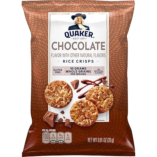 Photo 1 of BB 12/11/2024 // Quaker Rice Crisps, Gluten Free, Chocolate, 0.91 Oz, 30 Count