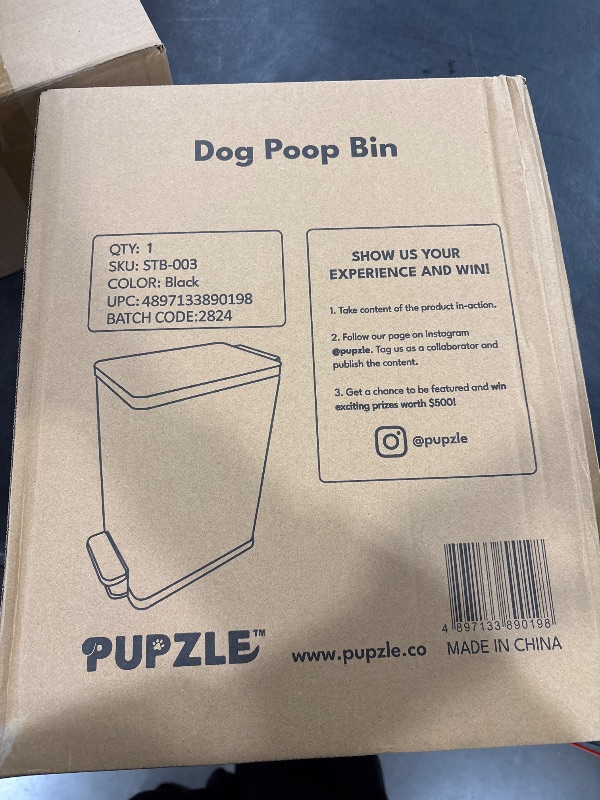 Photo 1 of Dog Poop Trash Can Outside, 3.2 Gal Metal Small Outdoor Trash Can with Lid for Dog Poop, Dog Waste Container with Pedal, Dog Poop Garbage Can, Dog Poop Trash Can, Backyard Odor Control
