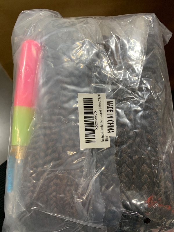 Photo 1 of Box Braids Crochet Hair 6 Packs Extensions Synthetic Hair Crochet Braids Braiding Hair 24 Strands/pack (18 Inch, T1B/30)