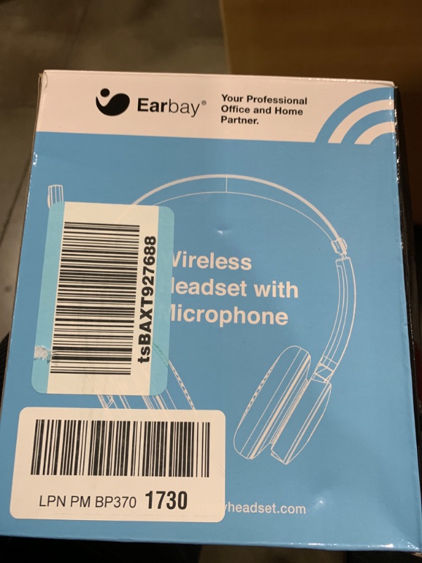 Photo 1 of Earbay Wireless Headset, Bluetooth Headsets with Microphone Noise Cancelling, On Ear Headphones with Mic Mute, Handsfree PC Headsets for Zoom/Ms Teams/Skype/Dual Connect/Laptop/iPhone/Tablet