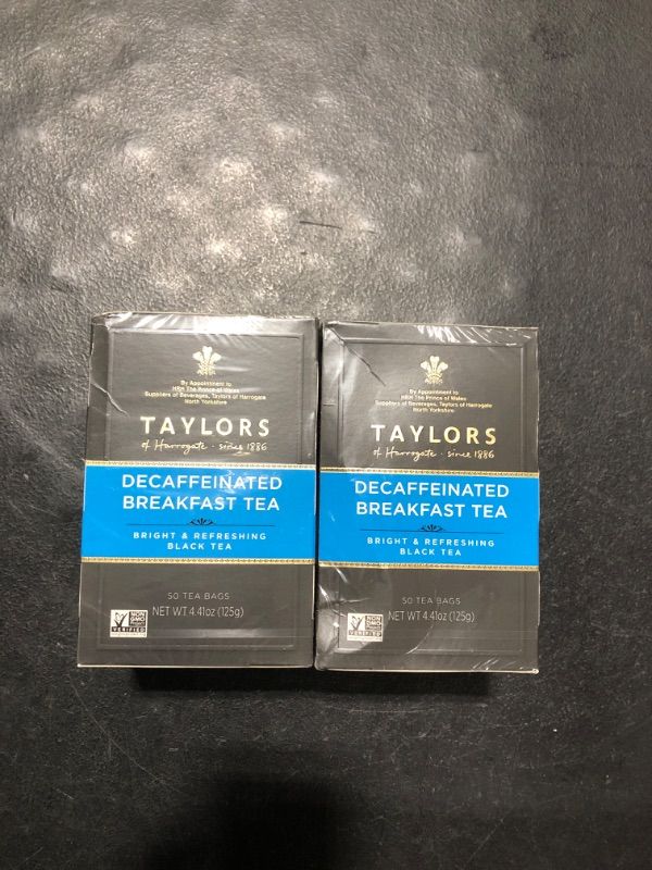 Photo 2 of 2 PACK - Taylors of Harrogate Decaffeinated Breakfast, 50 Teabags - EXP 03/2026
