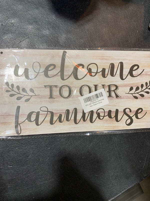 Photo 2 of Funny Signs Gift Welcome to Our Farmhouse Wooden Hanging Sign Rustic Wall Art Home Decoration 12 x 6 Inches