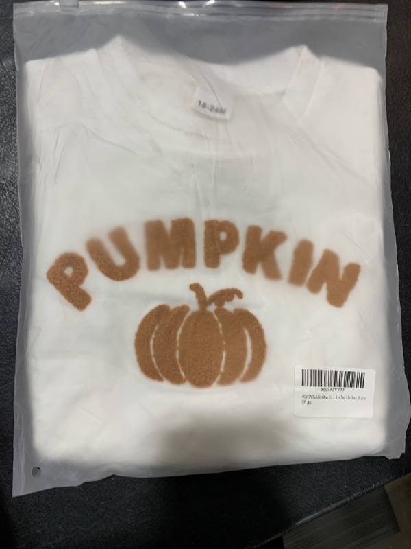 Photo 2 of ADXSUN Toddler Boy Girl Halloween Outfit Pumpkin/Spooky Sweatshirt Fall Hoodie Top Clothes White