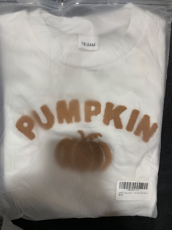 Photo 2 of ADXSUN Toddler Boy Girl Halloween Outfit Pumpkin/Spooky Sweatshirt Fall Hoodie Top Clothes White