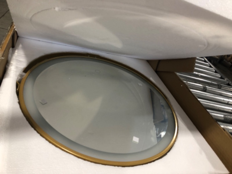 Photo 2 of LVSOMT 20" Vanity Makeup Mirror with Lights, 3 Color Lighting Dimmable LED Mirror, Touch Control, 360°Rotation, High-Definition Large Round Lighted Up Mirror for Bedroom Table Desk (Gold)