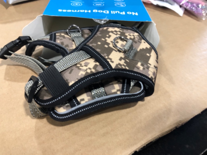 Photo 1 of Camo Dog Harness for Small Dogs,Front Clip Dog Harness No Pull, No Choke Dog Harness with Handle, 2 Leash Clips,Reflective Small Dog Harness, Lightweight Escape Proof French Bulldog Harness