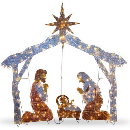 Photo 1 of National Tree Company 72" Crystal Nativity with 250 Clear Mini Lights - Miscellane
