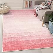 Photo 1 of Wonnitar Washable 3x5 Area Rug, Pink Rugs for Girls Bedroom, Contemporary Ombre Nursery Soft Mat for Baby Girl, Modern Non-Skid Faux Wool Indoor Carpet for Bathroom Dorm Bedside (Pink,3'x5')
