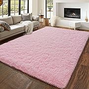 Photo 1 of Super Fluffy Rug for Bedroom, Modern Shag Pink Area Rugs 5'x7', Soft and Cozy Plush Large Carpet for Kids, Girls Boys and Teens Decorations for Living Room Dorm Nursery Classroom
