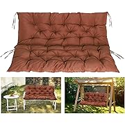 Photo 1 of Replacement Cushions Waterproof Porch Swing Cushions 2-3 Seater Outdoor Swing Cushions for Outdoor Furniture Coffee 47x40 Inches