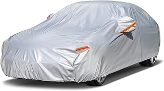 Photo 1 of Kayme 6 Layers Car Cover Waterproof All Weather for Automobiles, Outdoor Full Cover Rain Sun UV Protection with Zipper Cotton, Size A2 3XL Universal Fit for Sedan (186-193 inch)
