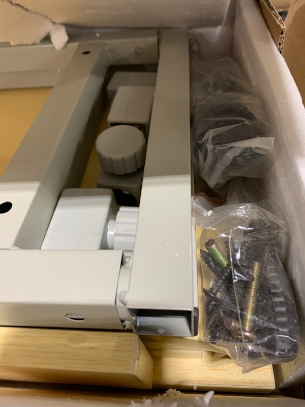 Photo 1 of HMFOR Adjustable 3-Tier Computer Tower Stand with Rolling Wheels, Oak