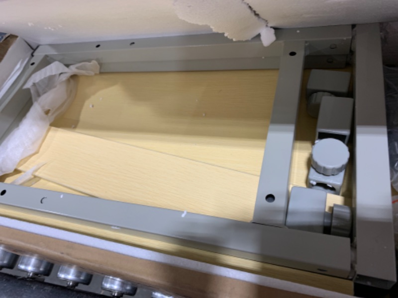 Photo 1 of HMFOR Adjustable 3-Tier Computer Tower Stand with Rolling Wheels, Oak