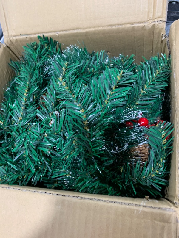 Photo 1 of 9 FT Christmas Garland with Lights, Lighted Christmas Garland for Mantel, Garlands for Decoration Christmas with Pinecone, Red Berry, Pine, 3 Modes Lighting Christmas Decor for Door, Table, Fireplace