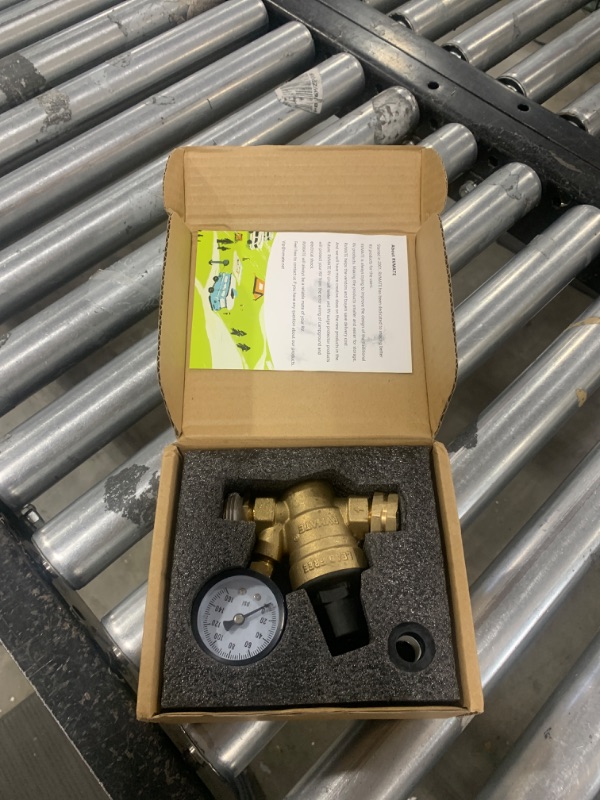 Photo 1 of RVMATE RV Water Pressure Regulator, Brass Lead-Free Water Pressure Reducer Kit, Adjustable Valve with Inlet Screen Filter, for Camper Travel Trailer