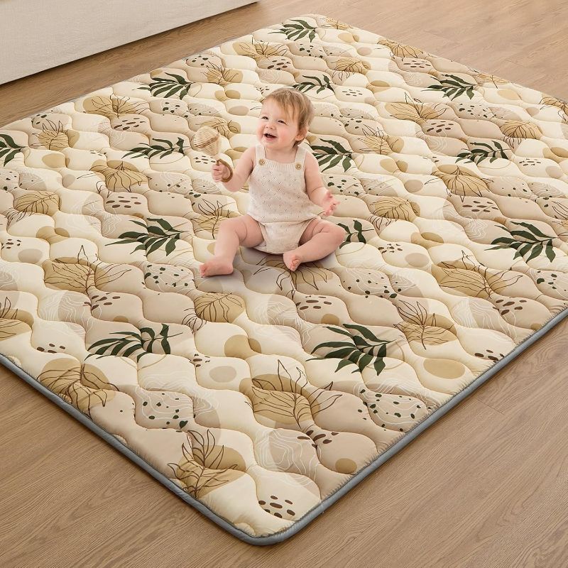 Photo 1 of Blissful Diary Baby Play Mat, Extra Thicker & Large 71 x 59 Playpen Mat, Soft Cushioning Foam Baby Mat for Floor, Non-Slip & Washable Play Mats for Babies and Toddlers, Infants, Earth Tones Design
