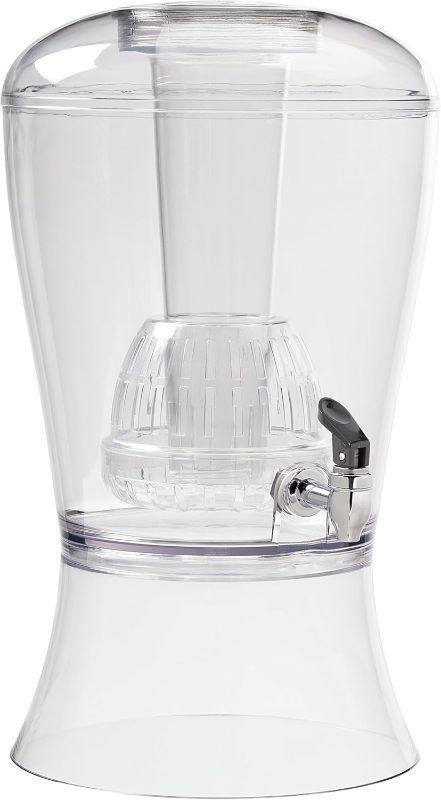 Photo 1 of CreativeWare Beverage Dispenser with Ice Cylinder and Fruit Infuser, 3 Gallon, Clear
