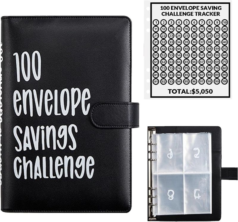 Photo 1 of 100 Envelopes Money Saving Challenge, 100 Envelope Challenge Binder, Easy and Fun Way to Save $5,050, Savings Challenges Budget Book Binder with Cash...
