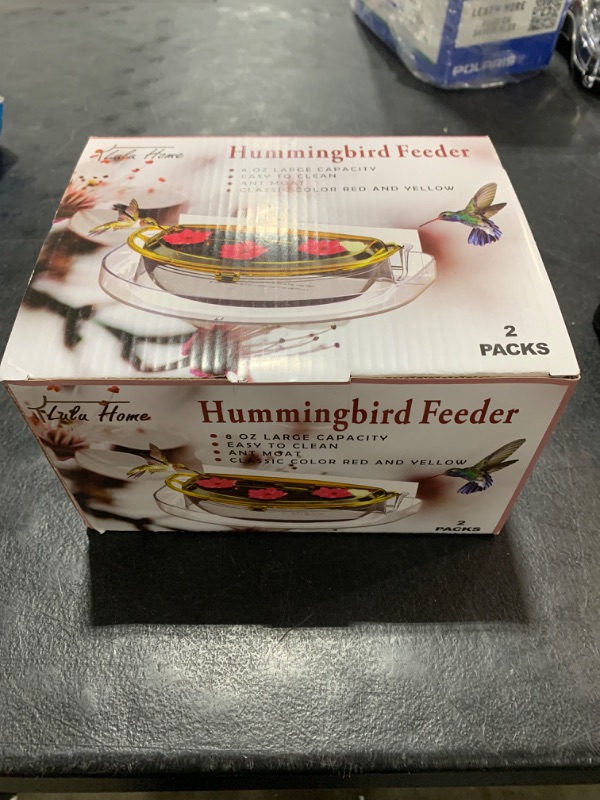 Photo 2 of Lulu Home 2 Packs Hummingbird Feeder, 8 Fluid Ounces Flower Bird Feeder with 3 Feeding Stations for Outdoors