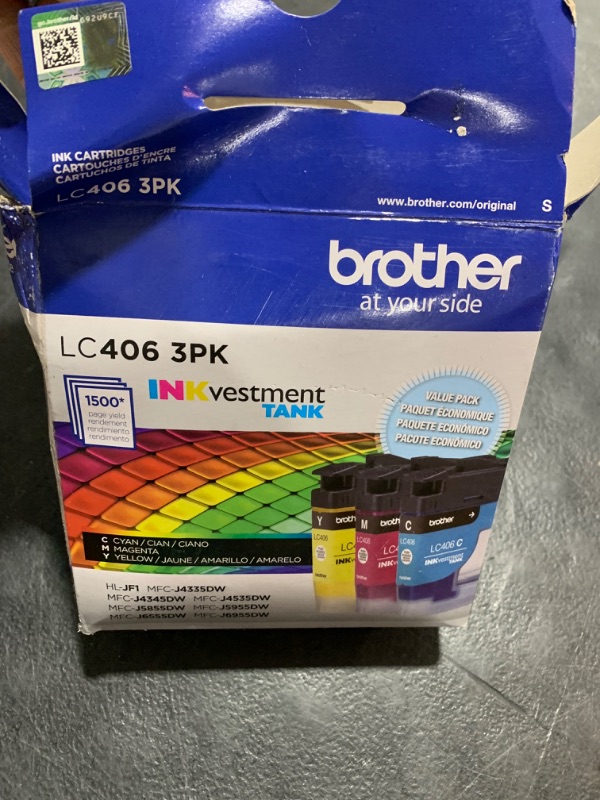 Photo 2 of Brother LC4063PK 3 Pack of Standard Yield Cyan, Magenta and Yellow Ink Cartridges