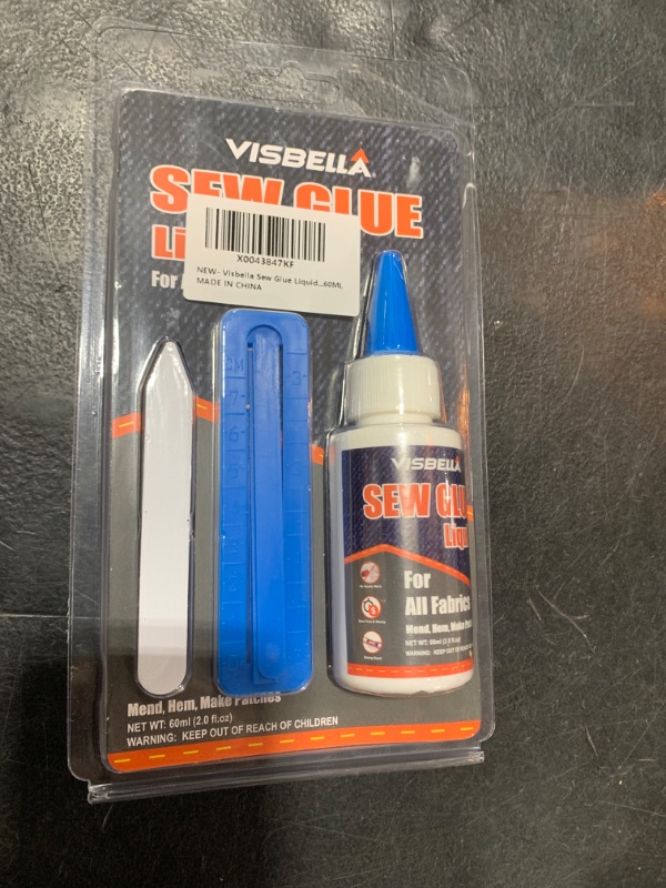 Photo 1 of Visbella Fabric Glue, Sew Glue Liquid Stitch, Pure Natural Latex, Strong Bond Permanent Washable Craft Adhesive, for All Fabrics, Clothing, Tent, Curtain, Sofa Cover Repair & Make Patches (2.0 FL.OZ.)