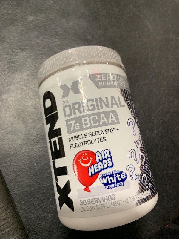 Photo 2 of XTEND Original BCAA Powder Airheads White Mystery | ZERO CARB, ZERO SUGAR - Post Workout Muscle Recovery Drink with Amino Acids - 7g BCAAs for Men & Women | 30 Servings