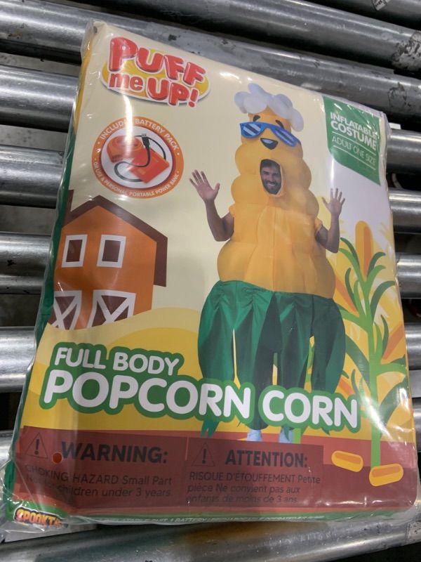 Photo 2 of Spooktacular Creations Adults Halloween Inflatable Costumes, PopCorn Hair Corn Blow Up Costumes for Men, Funny Full Body Inflatable Suit for Halloween Cosplay Party.