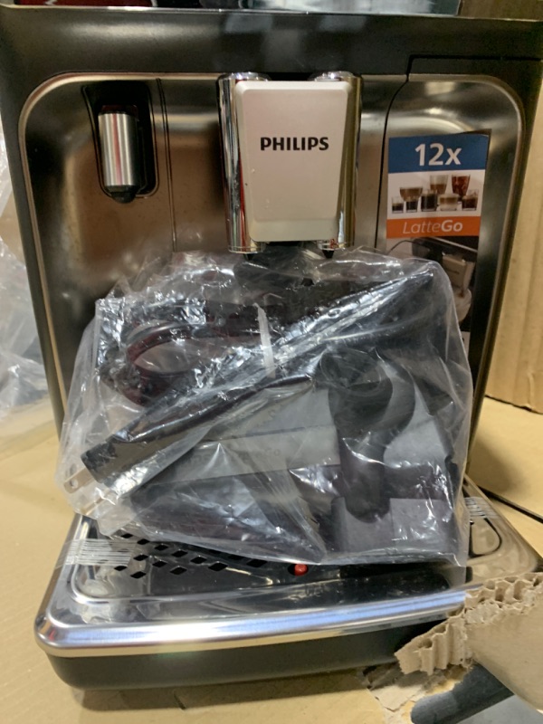 Photo 4 of PHILIPS 4400 Series Fully Automatic Espresso Machine – 12 Hot & Iced Coffees, Quick-to-Clean LatteGo Milk System, SilentBrew, QuickStart, Ceramic Grinder, Black Chrome (EP4444/90)