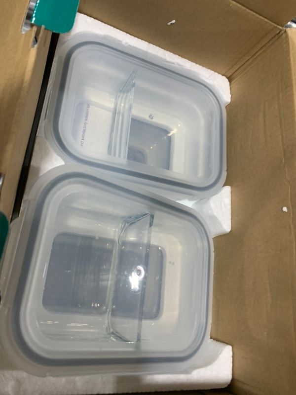 Photo 1 of HOMBERKING 10 Pack Glass Meal Prep Containers 2 Compartment, Glass Food Storage Containers with Lids, Airtight Glass Lunch Bento Boxes, BPA-Free & Leak Proof (10 lids & 10 Containers) - Grey