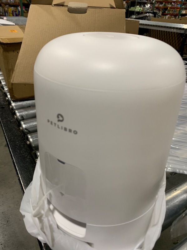 Photo 1 of PETLIBRO Automatic Cat Feeder, Wi-Fi Rechargeable Cat Food Dispenser Battery-Operated with 30-Day Life, AIR 2.4G Wi-Fi Timed Pet Feeder for Cat & Dog, 2L Auto Cat Feeder, White