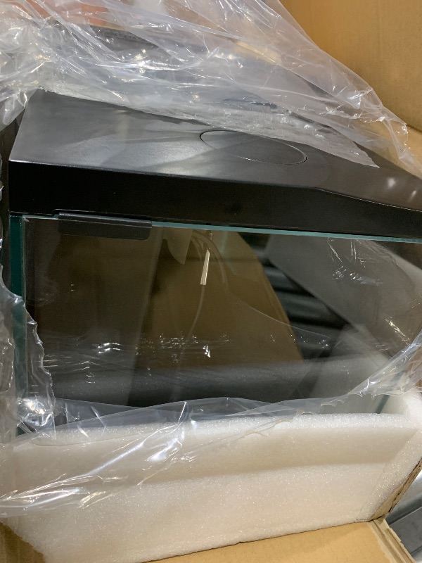 Photo 1 of PONDON 5 Gallon Fish Tank with Detachable Lid, Temp Monitoring, and Removable Filtration, Beginner-Friendly Betta Aquarium with Filter Light and Low-Iron Glass, No Installation Required