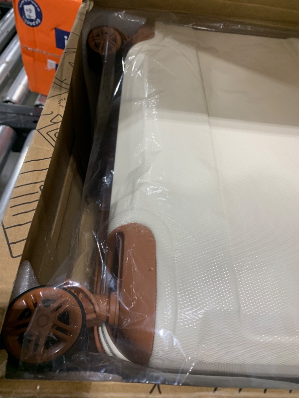 Photo 1 of Kono 28 Inch Luggage Expandable Suitcase Lightweight with Spinner Wheels TSA Lock Hardside Large Checked Luggage Durable Rolling Suitcase Cream White