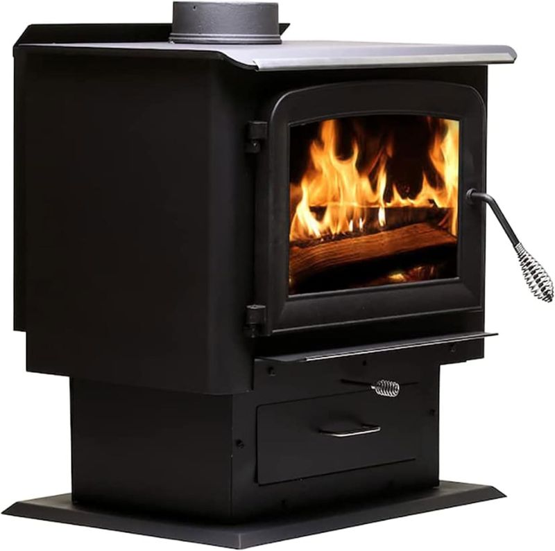 Photo 1 of Ashley Hearth AW2020-E 2,000 Sq. Ft. Pedestal Wood Burning Stove, Medium, Black
