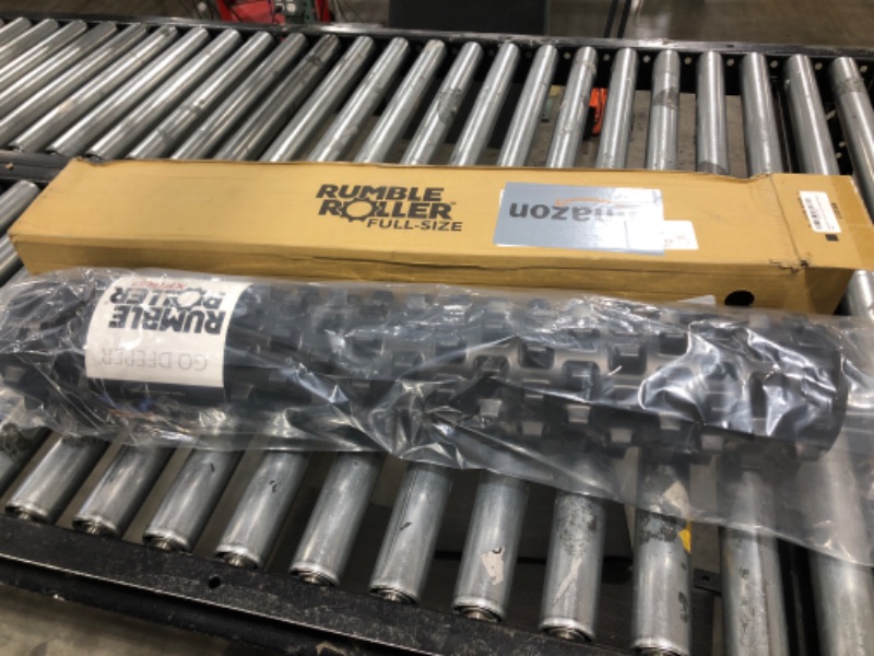 Photo 1 of RumbleRoller - Extra Firm Textured Muscle Foam Roller Manipulates Soft Tissue Like A Massage Therapist (Black, Full Size)