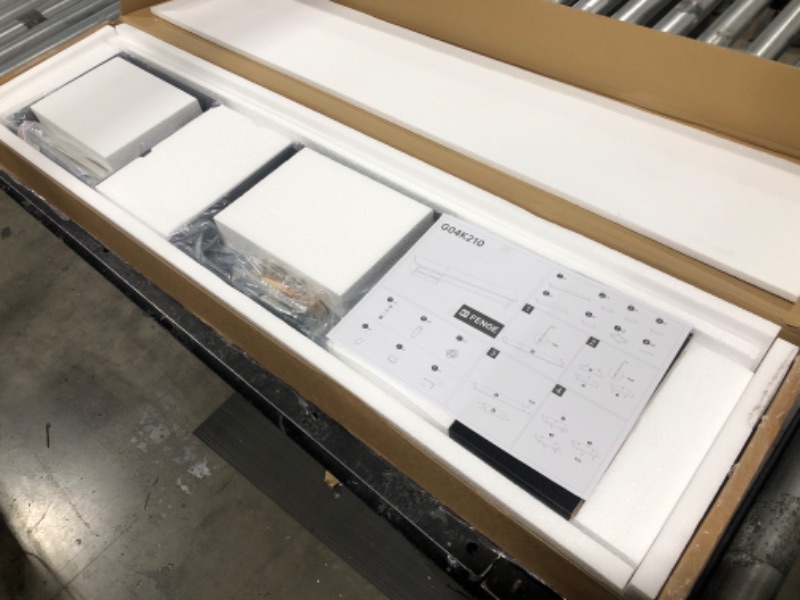 Photo 1 of Fenge Monitor Stand, Dual Monitor Riser, 42.5inch Large Desk Computer Monitor Stand Riser with Drawer, 2 Tier Wood & Acrylic Desktop Organizer for Computer, Laptop, Printer, TV Screen Riser