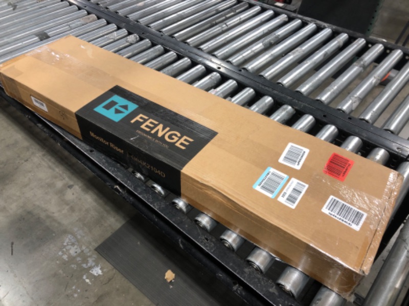 Photo 1 of Fenge Monitor Stand, Dual Monitor Riser, 42.5inch Large Desk Computer Monitor Stand Riser with Drawer, 2 Tier Wood & Acrylic Desktop Organizer for Computer, Laptop, Printer, TV Screen Riser