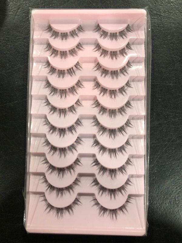 Photo 2 of 10 Pairs Lashes Wispy Mink Lashes Fluffy Eye Lashes Natural Look Clear Lash Band Fake Eyelashes Pack