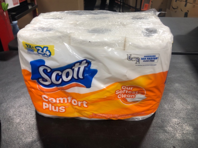 Photo 2 of Scott ComfortPlus Toilet Paper, 12 Double Rolls, 231 Sheets per Roll, Septic-Safe, 1-Ply Toilet Tissue Double Roll 231 sheet (Pack of 12)